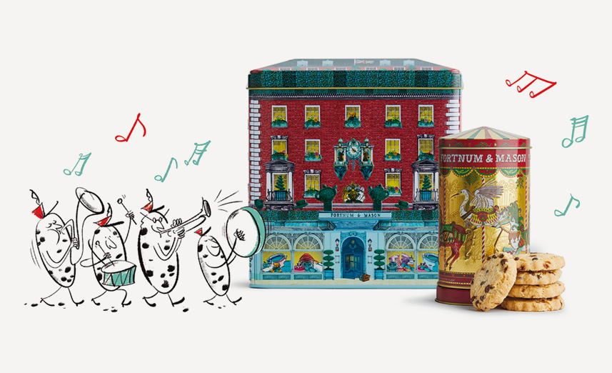 Illustration for Fortnum & Mason by Lalalimola - Illustration of a band of cookies playing