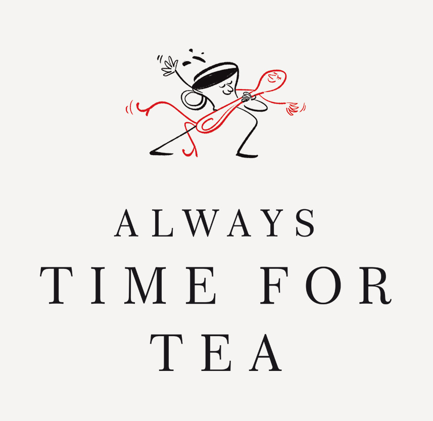 Illustration for Fortnum & Mason by Lalalimola - Illustration of a cup of tea and teaspoon character dancing